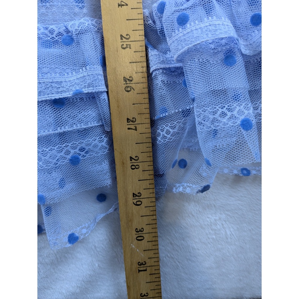 NWT For Love & Lemons Lace Mini Dress Polka Dot Ruffle Party Puff Sleeve M - Picture 10 of 14